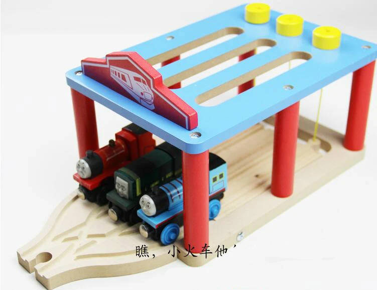 Поезд гараж воздушный Staion деревянный трек совместим с Brio деревянный поезд трек железнодорожные аксессуары игрушки для детей подарок на удачу