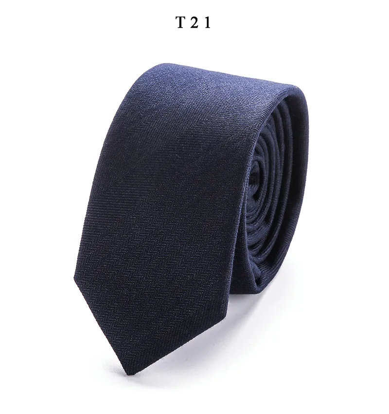 Мужской галстук, узкий галстук в синюю полоску, новинка, узкий Классический Тонкий галстук, хлопок, 6 см, для мужчин, Свадебная вечеринка, бизнес T51-20 - Цвет: T21