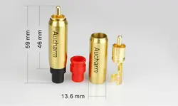 GZLOZONE одна пара (2 шт.) Hifi Чистая медь Позолоченные лотоса RCA plug головы L9-37