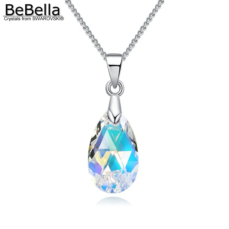

BeBella small pear drop pendant necklace Crystals from Swarovski original fashion jewelry for women girl Christmas gift 2018