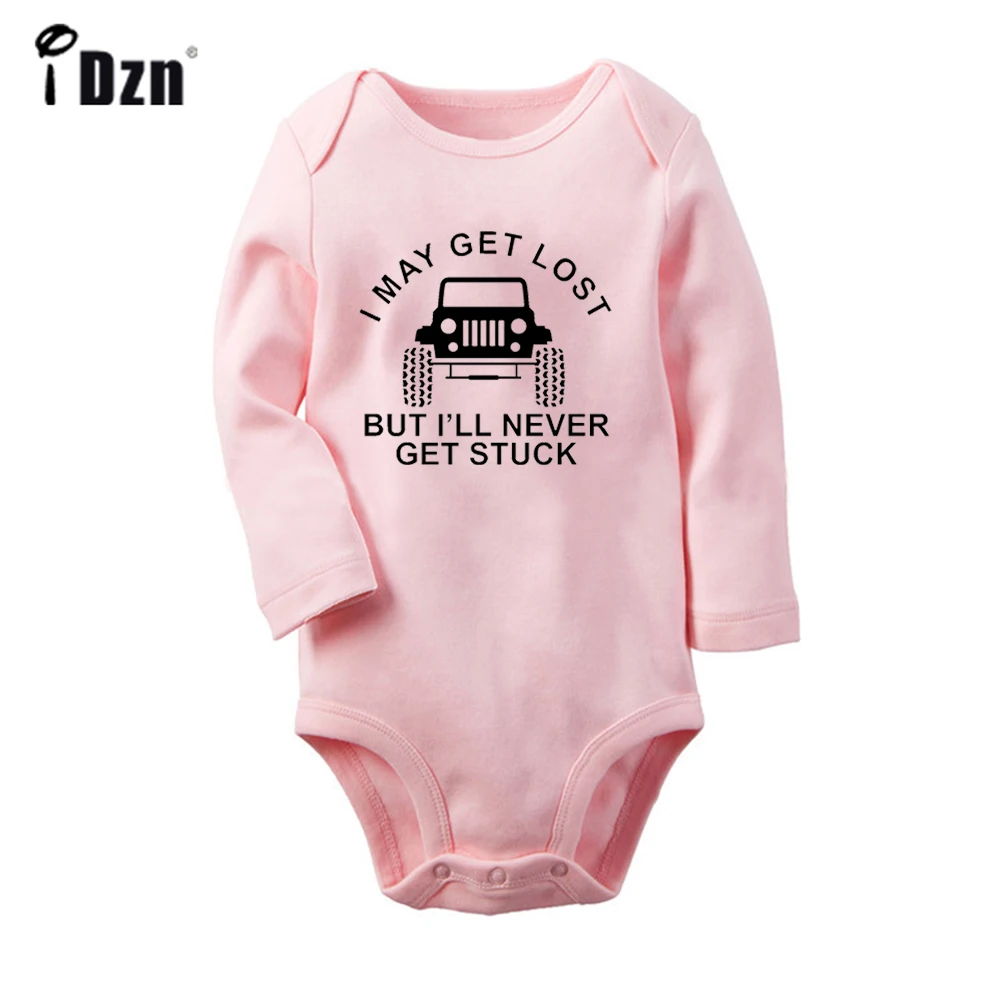 

I May Get Lost But I'll Never Get Stuck Design Newborn Baby Boys Girls Outfits Jumpsuit Print Infant Bodysuit Clothes Sets