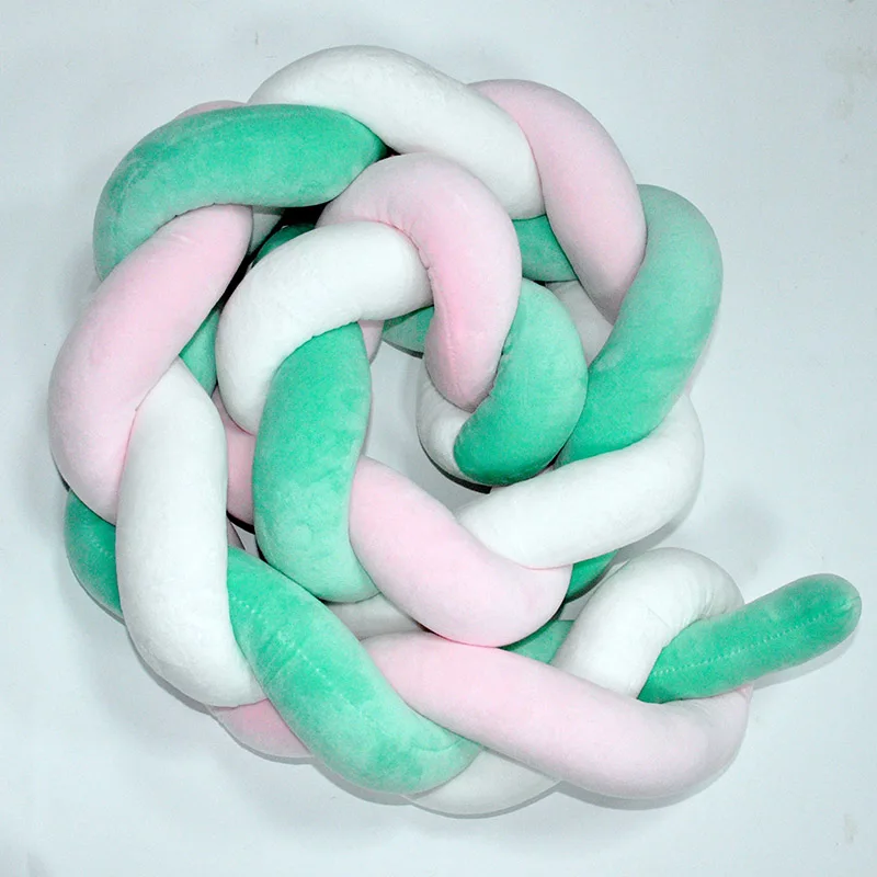 1M-3M Customized Nodic Knot Baby Bed Bumper For Newborn Knotted Braid Pillow Cushion Baby Crib Bumper Protector Room Cot Decor