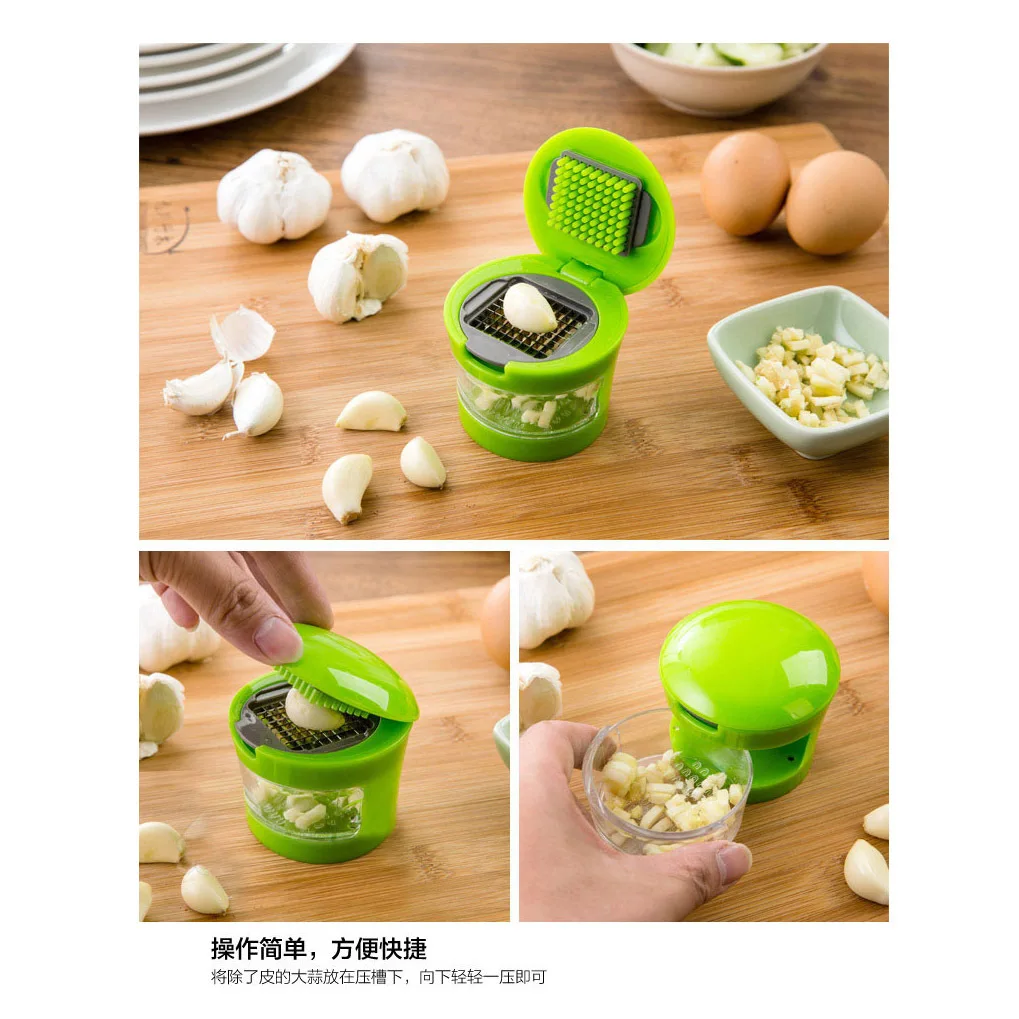 Garlic Grater Mini Portable ABS Stainless Steel Garlic Press Chopper Slicer Hand Presser Grinder Crusher Kitchen Tool