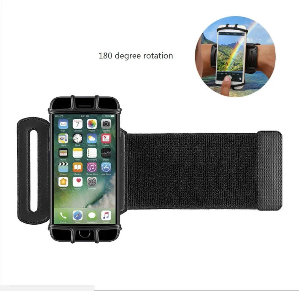 SzBlaZe profesional giratorio corriendo bolsa de muñeca banda de brazo de los teléfonos celulares del deporte bolsillo accesorios para gimnasio Fitness Jogging
