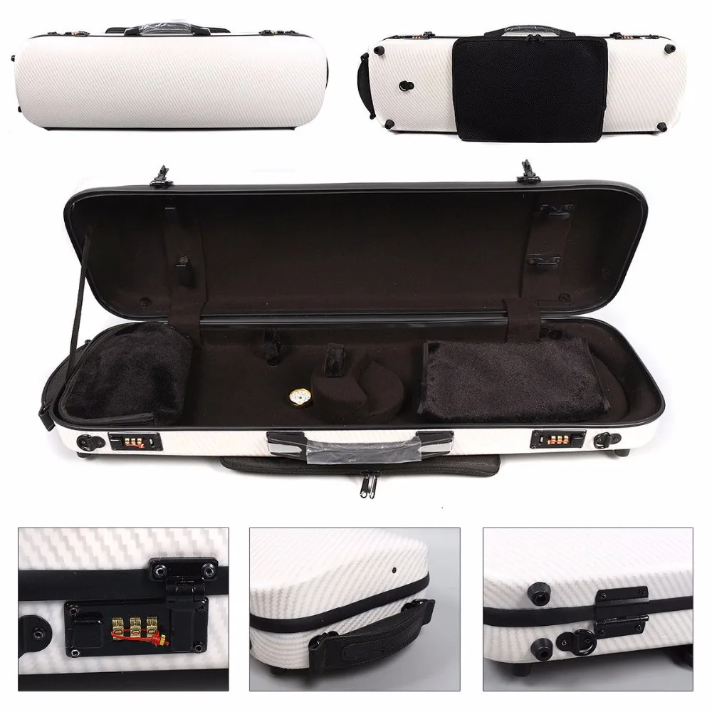 white color yinfente White violin case 4/4 Carbon composite Two