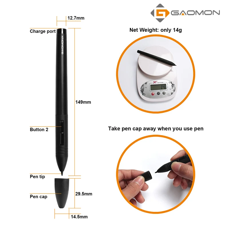 Kopen GAOMON ArtPaint AP20 Draadloze Digitale Tekening Stylus milieuvriendelijke Oplaadbare Pen voor Grafische Tablet M106   S56K   860T