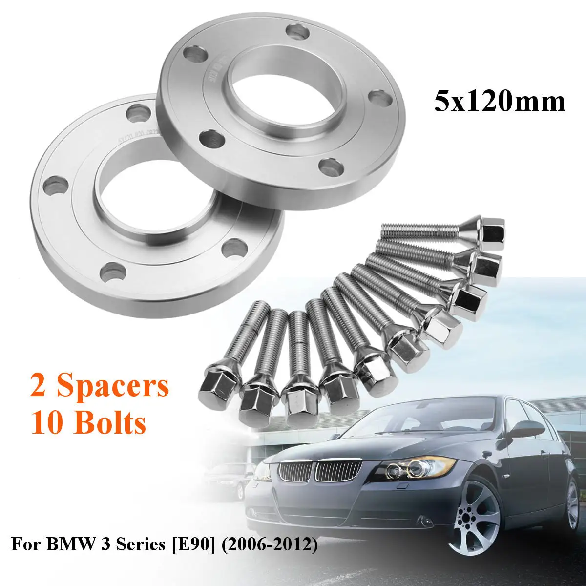 

5x120mm Car Wheel Spacer Kit w/ Blot Alloy For BMW 3 Series E90 2006-2012