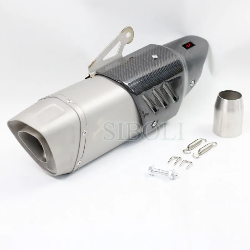 Universal 38 51mm Inlet Motorcycle Exhaust Length 465mm For Akrapovic Exhaust Fit Most Motorbike