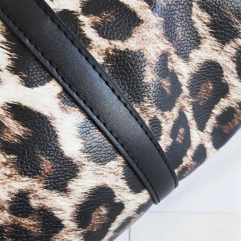 Модные женские туфли Leopard слинг сумки большой ёмкость плеча Crossbody дорожные из искусственной кожи выходные вещевой Сумка