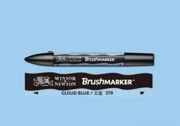 Winsor& Newton кисти Маркер ручки краски кисти на спиртовой основе быстро сохнут синие зеленые тона - Цвет: Cloud Blue