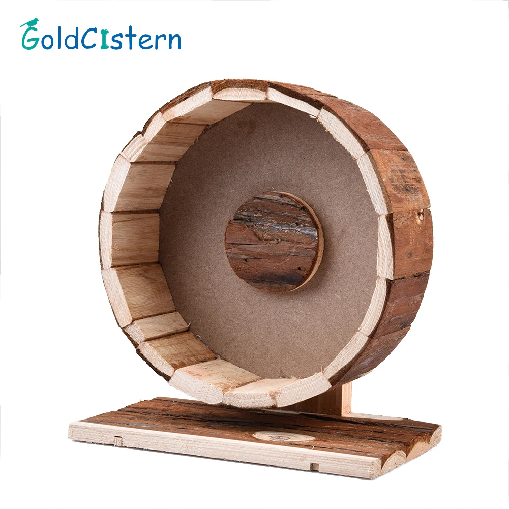 

Hamster Running Wheel Natural Living Cute Wooden Chew Toys Exercise Wheel for Hamsters Chinchillas Guinea Pigs small pet toy