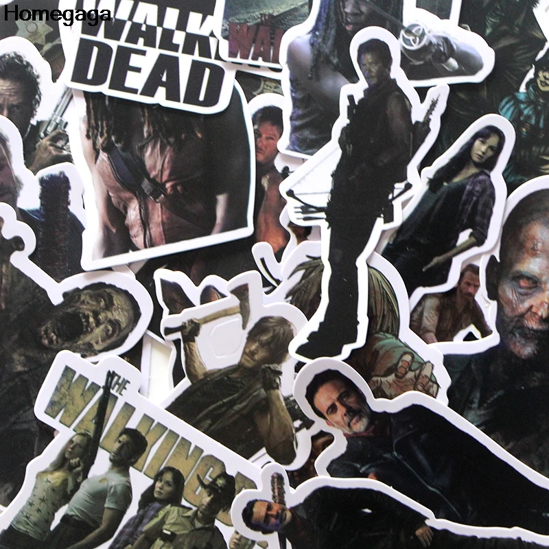 

Homegaga 24pcsThe walking dead cosplay print decor wall notebook phone luggage laptop bicycle scrapbooking decals stickers D1924