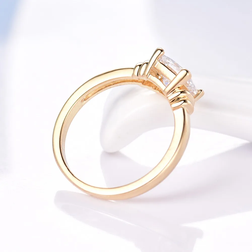 BUDONG/Новое поступление, женские Кольца Bijoux Solitaires, Золотое кольцо с кристаллами, шикарные вечерние свадебные кольца, размер 5-9, австрийский, XUR004
