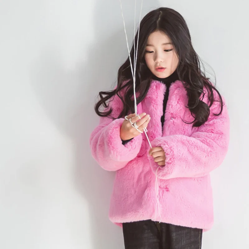 

2019 New Spring Children Coat Kids Warm Coat Girl Plush Coat Kids Baby Tops Rabbit Velvet Mother and Daughter Outfit Cute,#3840