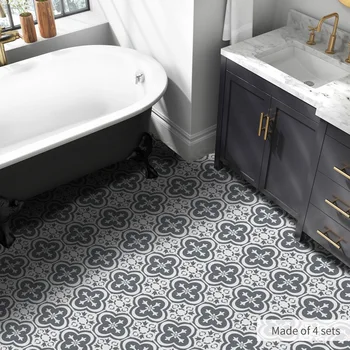 

Waterproof Balck-White Wall Tiles Stickers Waist Line Kitchen Wall Sticker PVC Adhesive Bathroom Floor Wallpaper