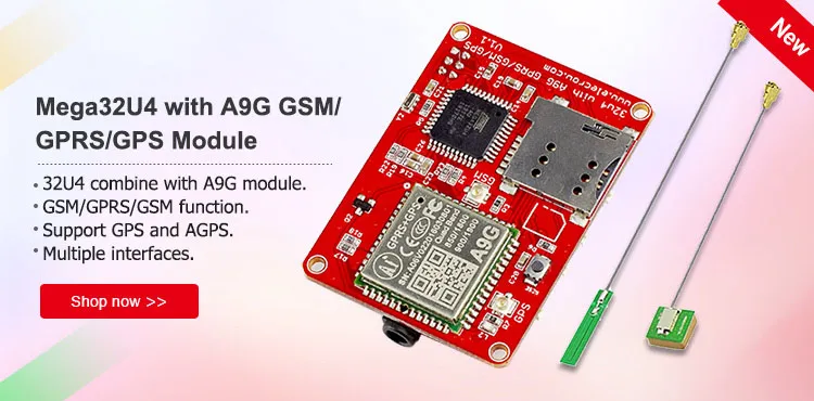 Elecrow 32u4 с A9G GPRS/GSM/gps модулем четырехдиапазонный 3 интерфейса DIY Kit ATMEGA gps сенсор беспроводной IOT интегрированные модули