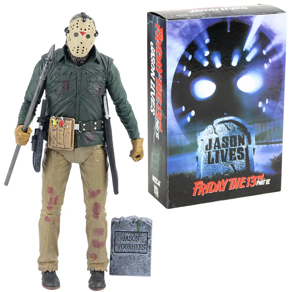 NECA Friday The 13th Jason Lives Pamela Voorhees, экшн-фигурка, последняя часть, Jason, 3D маска, пила, топор, меч, нож, страшная модель, игрушки - Цвет: D With Box