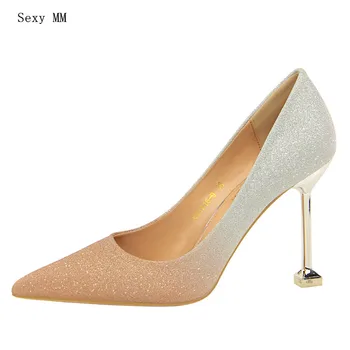 

Summer High Heels Women Pumps Stiletto Thin High Heel Shoes Pointed Toe Woman Party Wedding Shoes Kitten Heels Plus Size 34 - 40