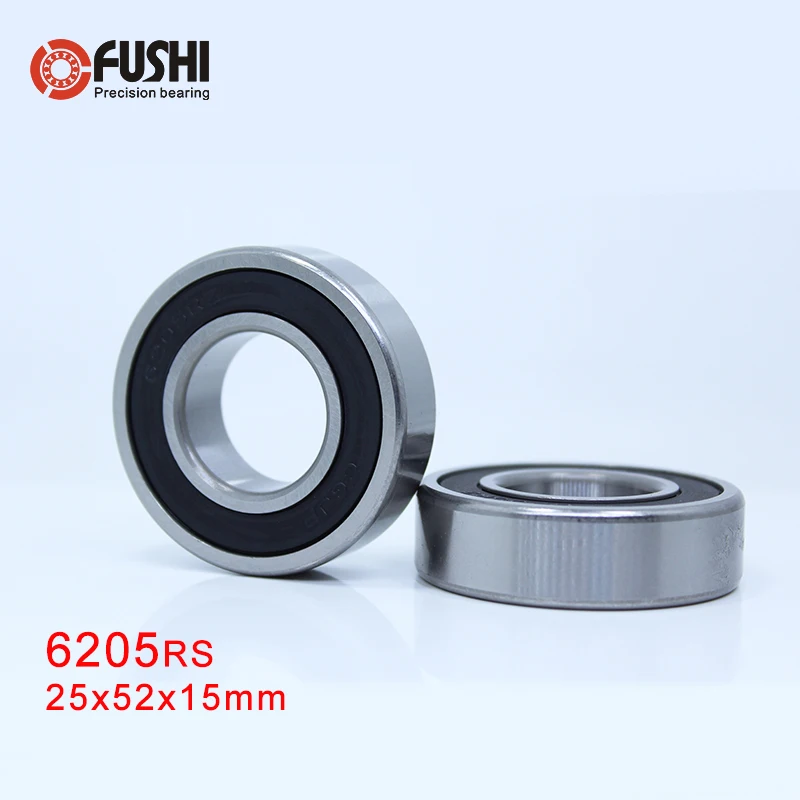 

6205RS Bearing ABEC-3 (2 PCS) 25x52x15 mm Deep Groove 6205-2RS Ball Bearings 6205RZ 180205 RZ RS 6205 2RS EMQ Quality