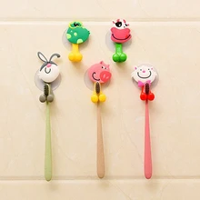 Забавный мультяшный держатель для зубной щетки для ванной комнаты, подставка для хранения зубных щеток, настенное крепление на присоске, аксессуары для ванной комнаты