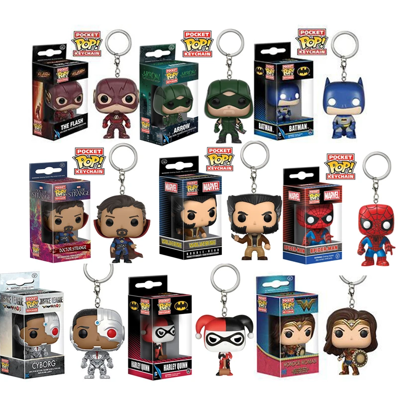 Брелок для ключей FUNKO POP DC с героями мультфильмов Бэтмен Галле чудо женщина флеш