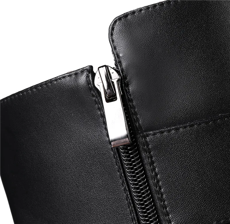 Stiefel Black Frauen Winter Fur Mode Leder Neu black Pu Asumer Hochwertigem Kommen Not Reißverschluss Schnalle Schwarz Fur Echtem Kniehohe Herbst With gwZEBBtSqx