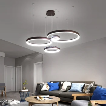 

Circel Ring Modern led Pendant Lights For Living Room Dining Room Shop Bar White/Coffee Color Hanging Pendant Lamp Żyrandol