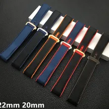 Ремешок для часов 20 мм, 22 мм, черный, синий, оранжевый, красный, тканевый нейлоновый резиновый ремешок для часов, ремешок для часов Omega, Seamaster, океанские инструменты