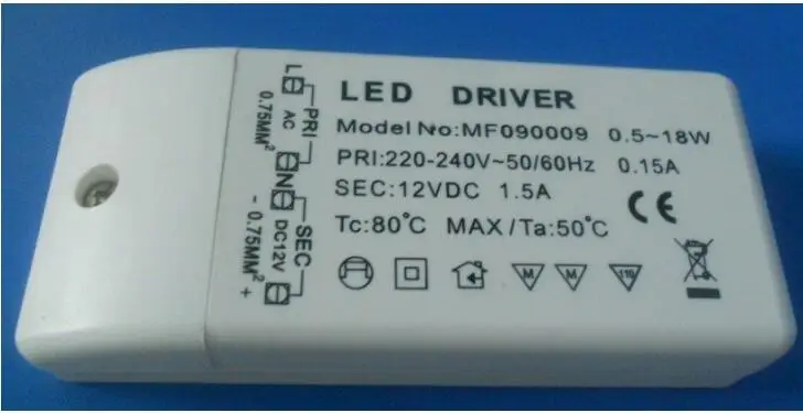 

10PCS 18w led driver dc 12V output 1.5A Power Adapter Power supply for led lamp led strip downlight
