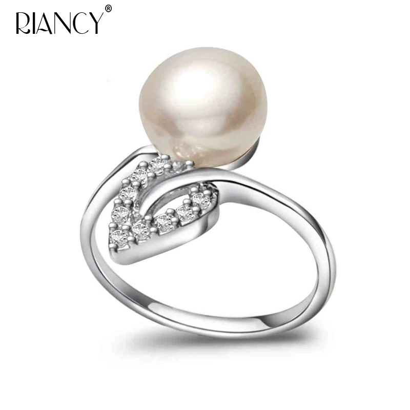 

2017 High quality 9-10mm Natural Freshwater Pearl Rings Adjustable Size For Women Fashion Pearl Jewelry Rings