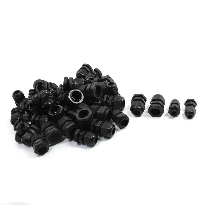 HOT 50PCS PG7 PG9 PG11 PG13.5 PG16 черные пластиковые Водонепроницаемые кабельные