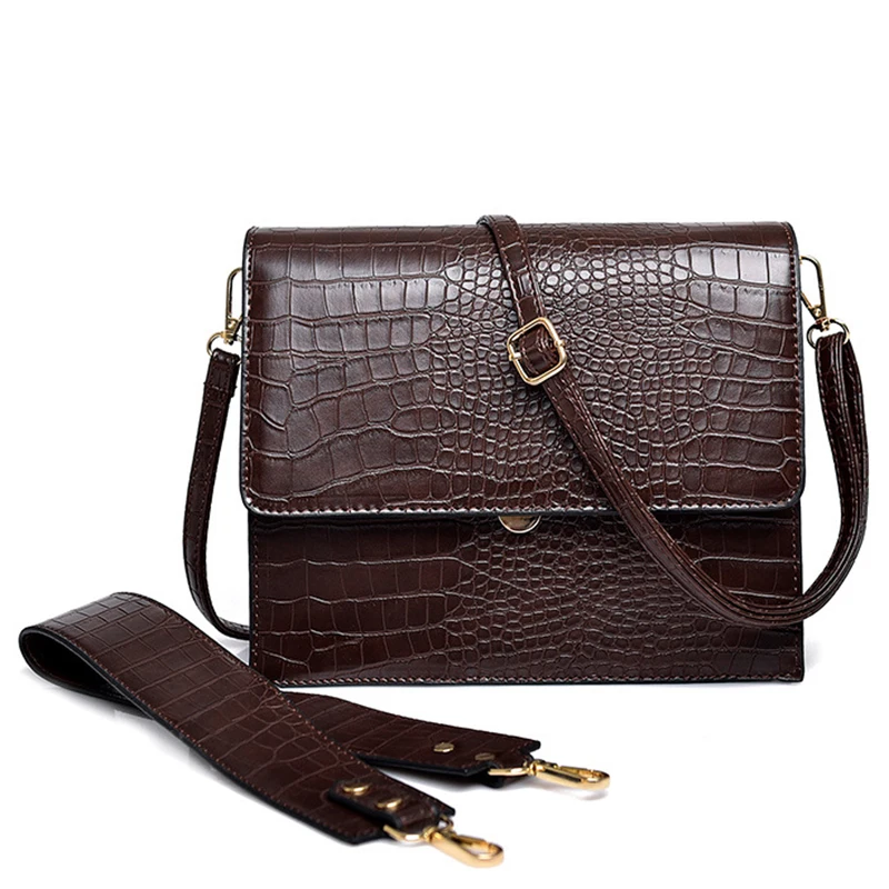 

2019 New Fashion Women Luxury Crocodile Texture Handbag Brand Female Luxury Leather Shoulder Bag Woman Messenger Sac A Main Lady