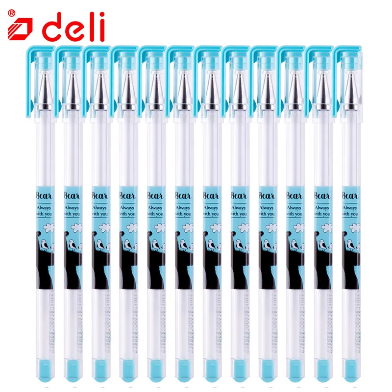 

Deli 12 pcs Gel Pen Black Gel Pen for Writing Office School Stationery Cute Kawaii Gel-Ink Pens 0.38/0.5mm Creative Stationery