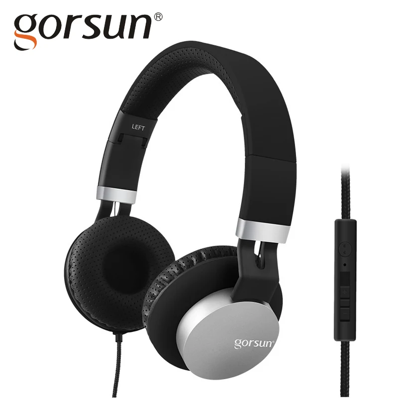 GORSUN стереонаушники Hi-Fi складные наушники для ПК iPhone Samsung Xiaomi Спортивная гарнитура