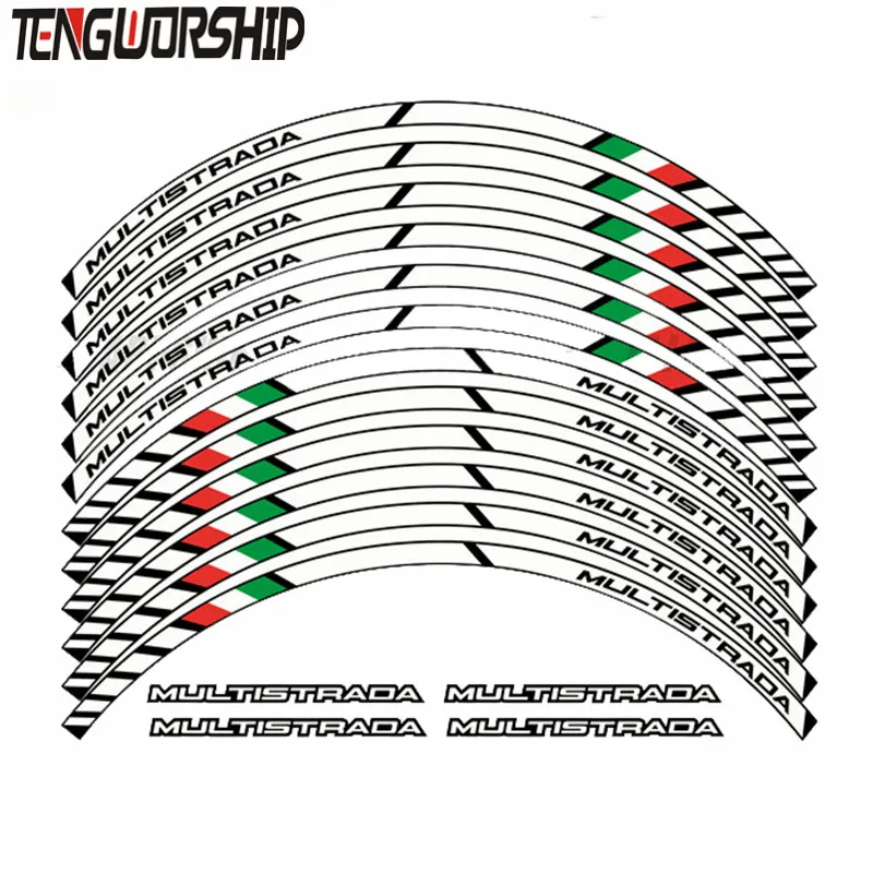 12 X толстый край внешний обод Стикеры колеса нашивки наклейки подходят все DUCATI MULTISTRADA 950