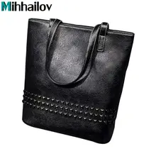 Новое поступление, осенняя сумка, большой размер, женская сумка на плечо, повседневная винтажная женская сумка-мессенджер, повседневная сумка с заклепками, XS-25