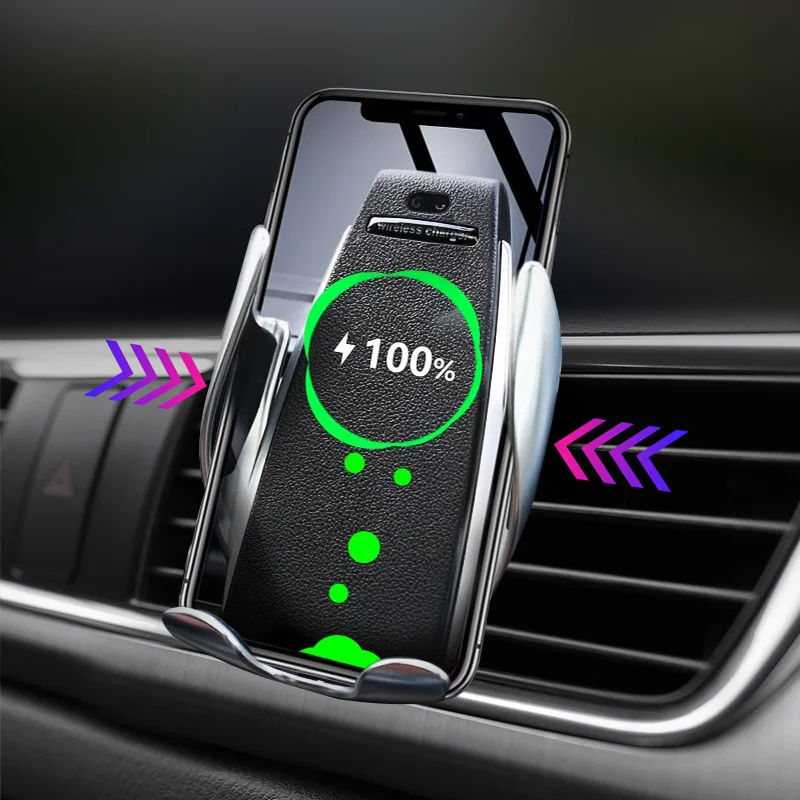 

Automatic Clamping Wireless Car Charger For iphone xiaomi mi 9 Air Vent Phone Holder 360 Degree Rotation Charging Mount Bracket