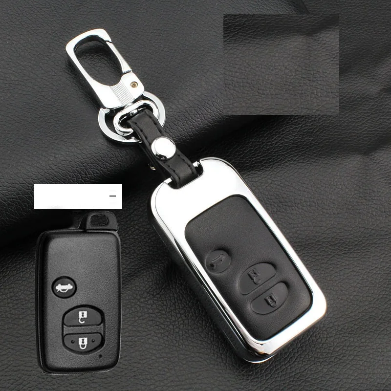 Leather Car Key Case Cover For Toyota Land Cruiser Prado 150 Camry Prius Crown For Subaru 2013 Foreste Outback XV legacy