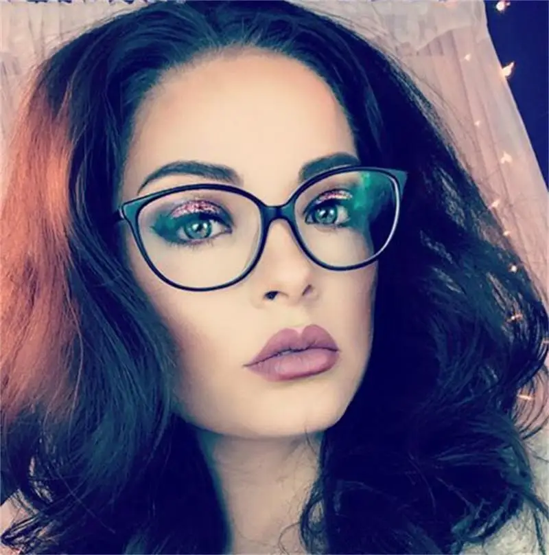 

Black Vintage Cat Eye Glasses Frame Women Fashion Classic Frame Mirror Female Brand Designer Optical Eyeglasses Oculos de grau