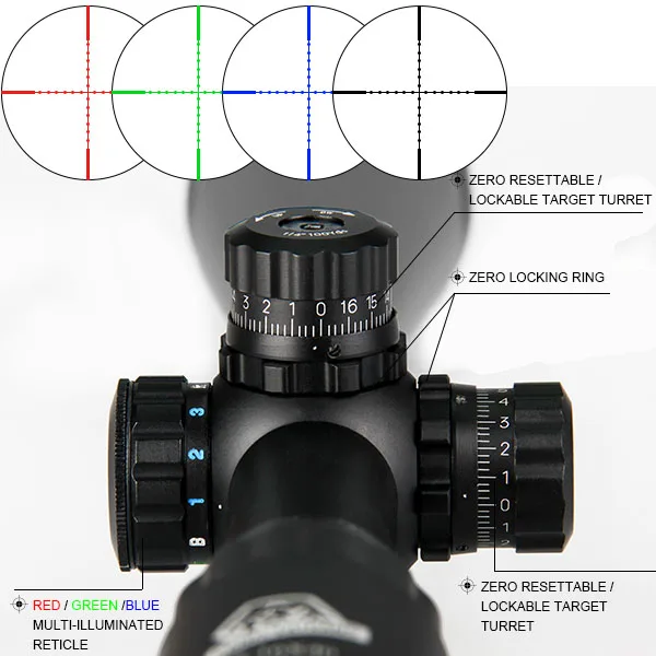 

4-16x40 Tactical Optical Red Green Dot Gun Monocular Rifle Scope Mil-Dot for Outdoor Hunting Shooting Riflescope 16x40