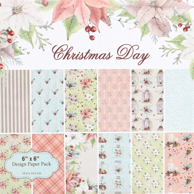 

KSCRAFT 12pc Christmas Scrapbooking Pads Paper Origami Art Background Paper Card Making DIY Scrapbook Paper Craft