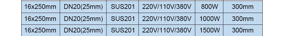 LJXH 201SUS один Резьбовая арматура патронного нагревателя Нагревательный элемент DN20 нить, 16x100/150/200 мм трубки Размеры, AC110V/220 V/380 V