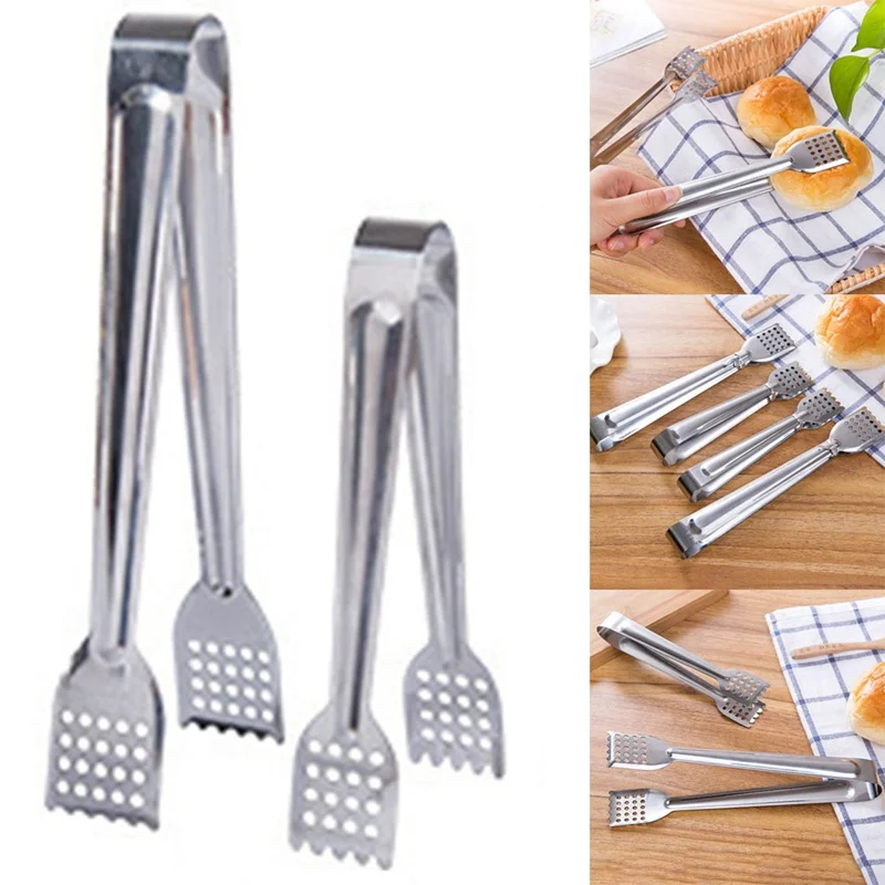 

BBQ Kitchen Tools Tongs Stainless Steel Handle Kitchen Tongs Lock Design Barbecue Clip Clamp Stainless steel Food Tongs