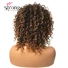 StrongBeauty Short Brown Highlights Ombre Curly Afro High Heat Ok Full Synthetic Wig Wigs ► Photo 2/3