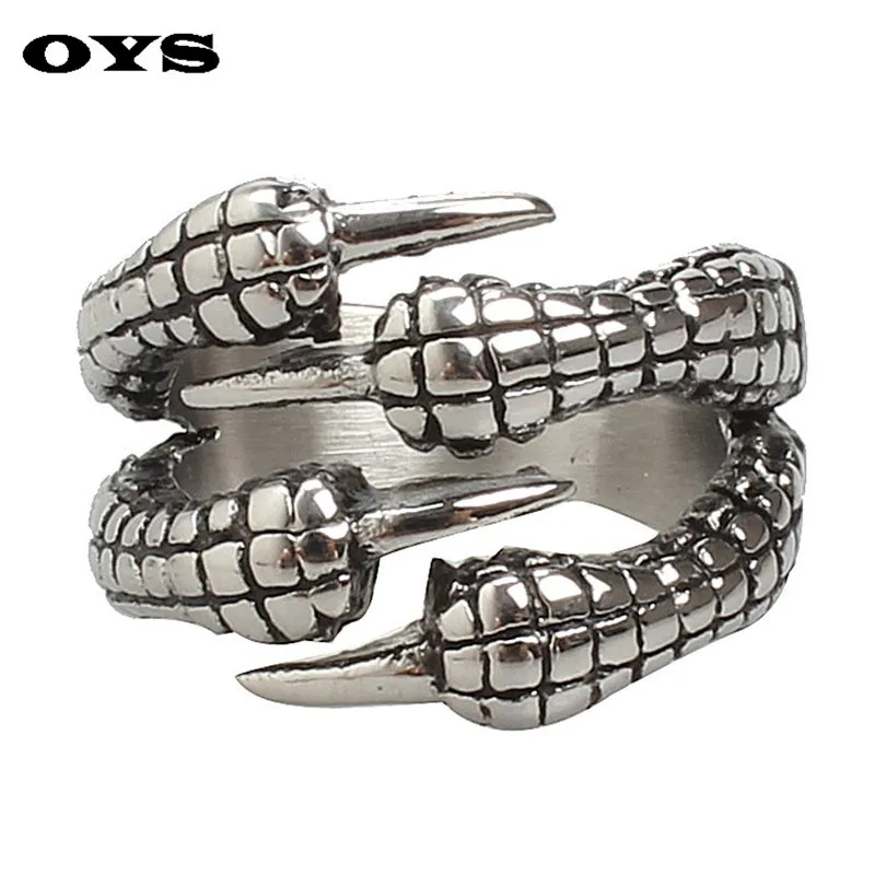 Men’s Sharp Eagle Claw Gothic Titanium Stainless Steel Gothic Punk Biker Finger Ring Size 7-12