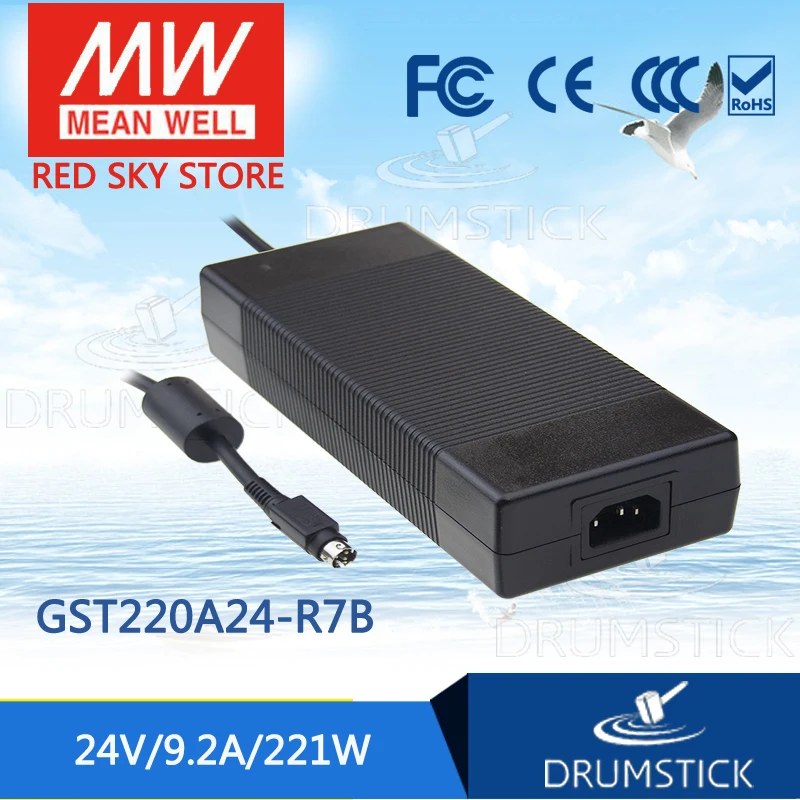

MEAN WELL GST220A24-R7B 24V 9.2A meanwell GST220A 24V 221W AC-DC High Reliability Industrial Adaptor