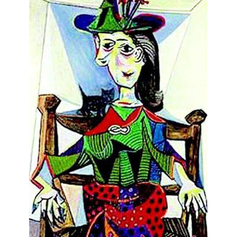 Diy 5d Diamond Painting Dora and Kitten By Pablo Picasso Full Rhinestones Mosaic Embroidery Vintage Home Decor WG1239 | Дом и сад