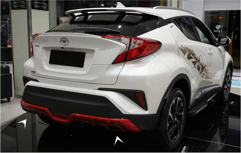 

ABS Paint Car Rear Bumper Spoiler Lip, Auto Car Rear Bumper Diffuser Cover Fits For Toyota CHR 2018 2019 2020
