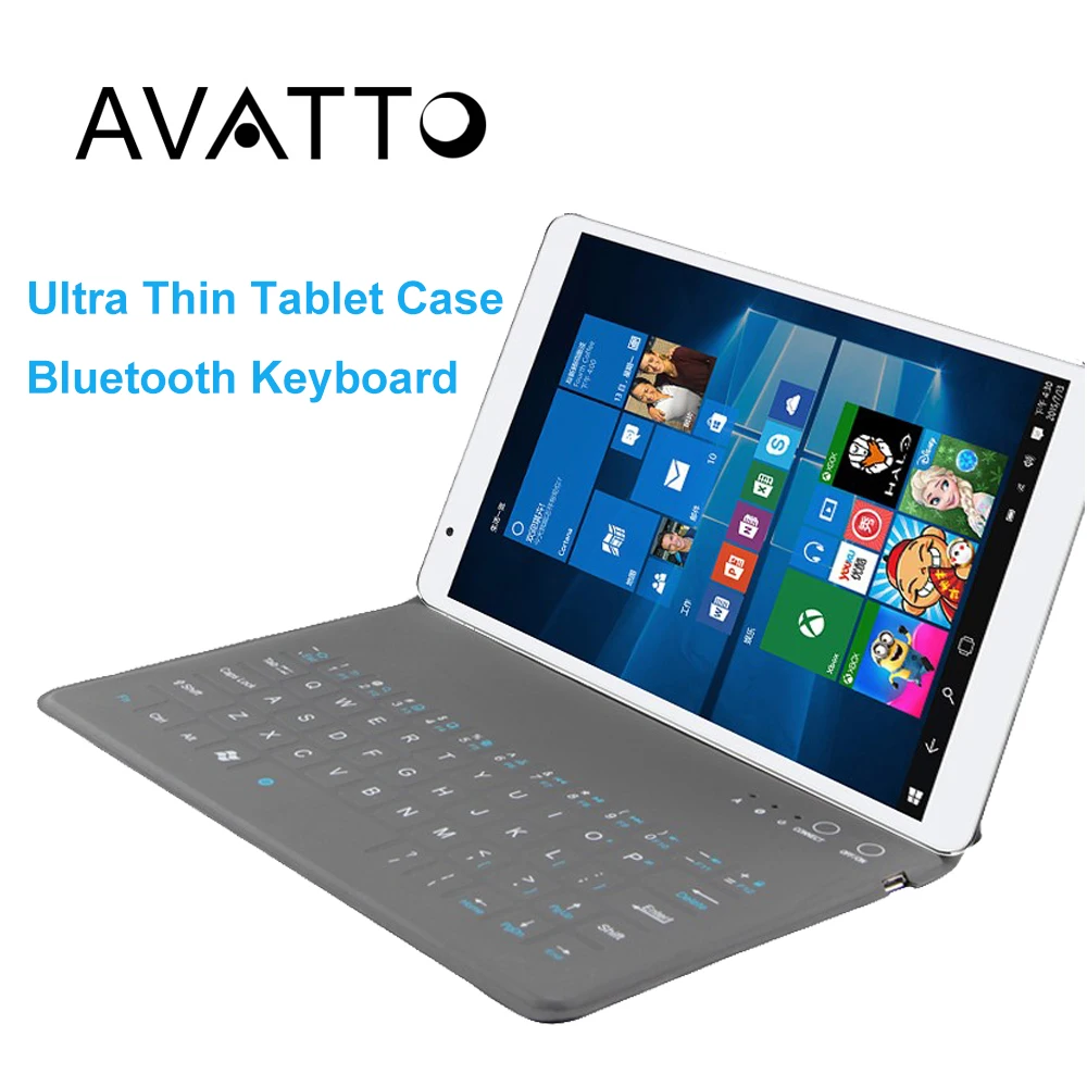Universal 9.7 Ultra Thin Bluetooth Wireless Folding Tablet Keyboard