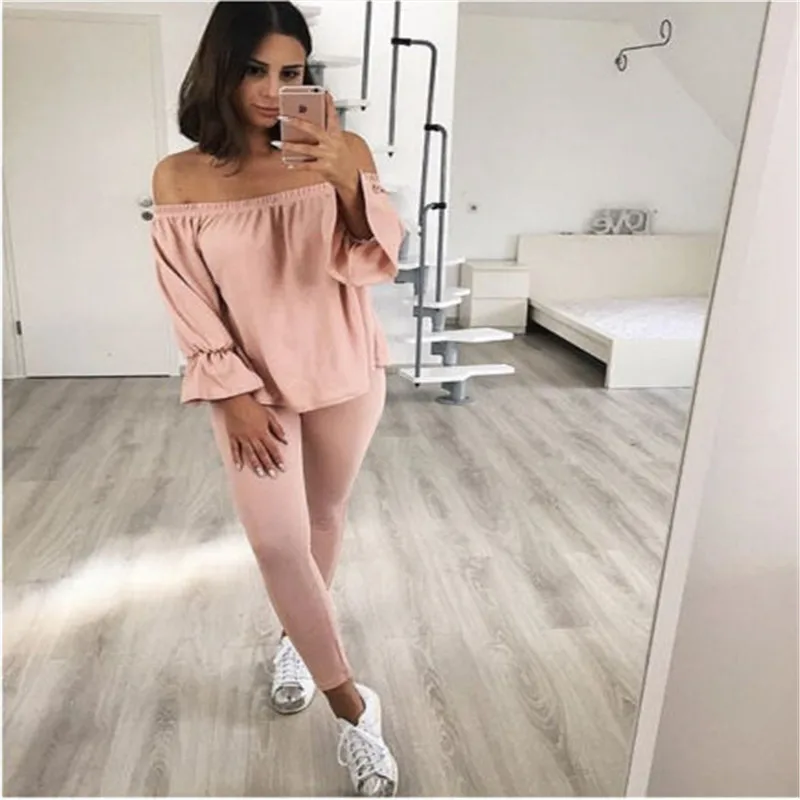 

Fashion New Women Off Shoulder Long Sleeve Tops Ladies Summer Casual T-Shirt Tees Tops Femme Clothes Size S-XL